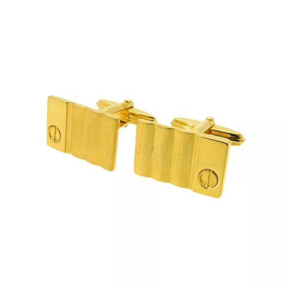 Dunhill Cufflinks D Mark Gold Bracket Authentic USED - Picture 1 of 8